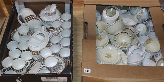A collection of Susie Cooper floral-decorated part services,